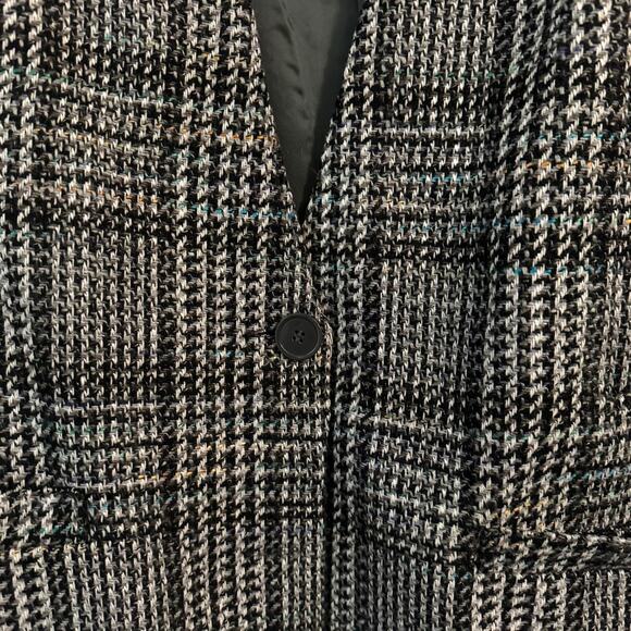 Gloria Vanderbilt minimalist designer dark academia preppy wool blazer tweed - Picture 3 of 5